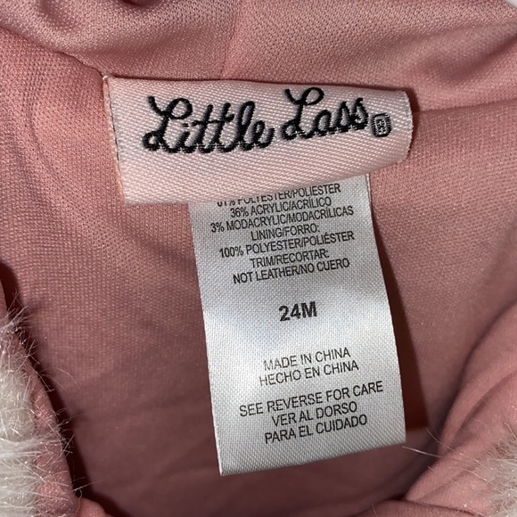 Vest baby Faux fur hooded sparkly gray pink lined‎ warm NEW 24 months old girl - Picture 3 of 6